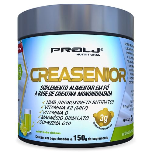 Creasenior Creatina Monohidratada com HMB, Magnésio Dimalato, Vitamina K e Vitamina D | 150 Sabor Limáo Siciliano Prolj
